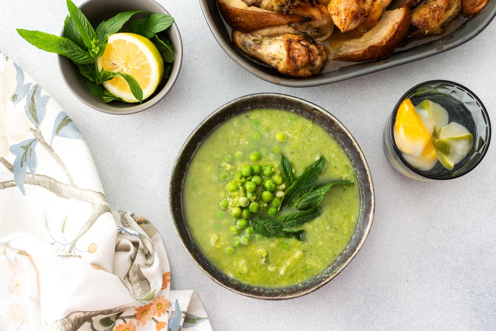 Vellutata di piselli e menta