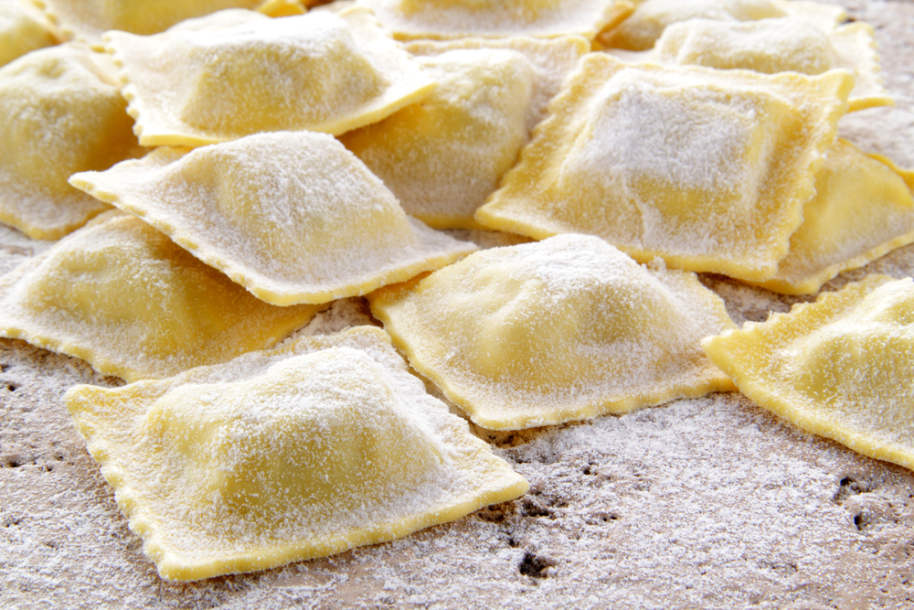 Ravioli con salsa delicata