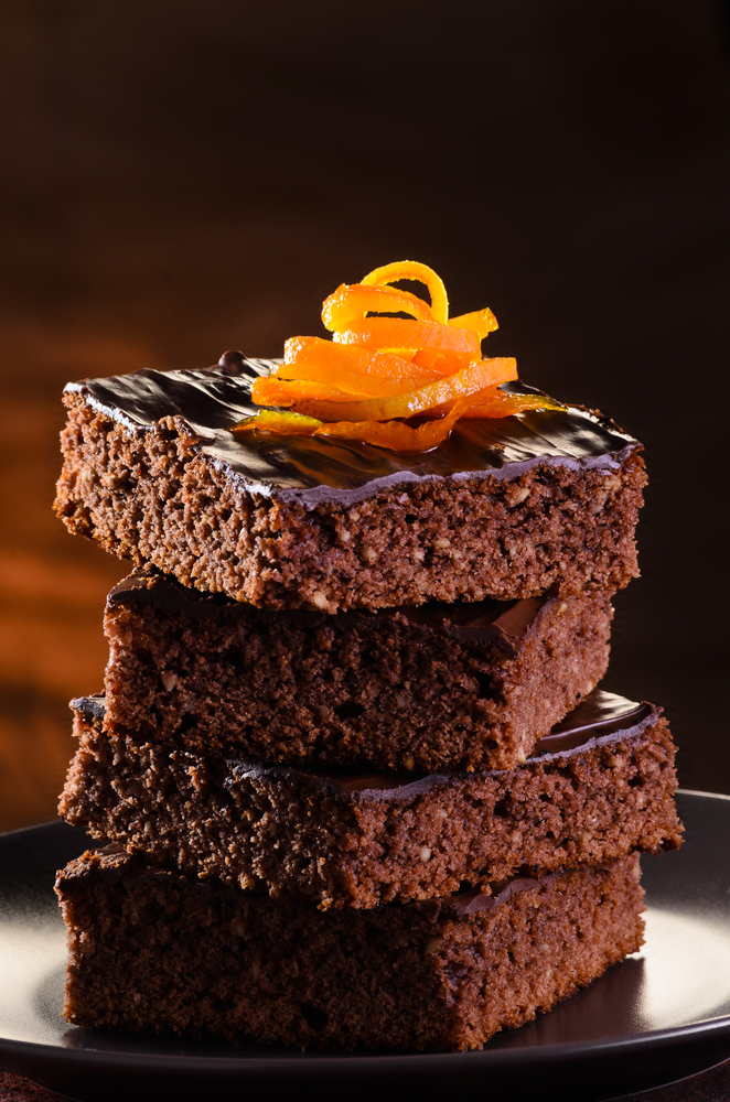 Chocolate brownies con ganache