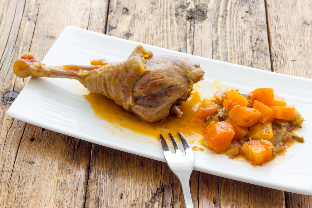 Faraona brasata con verdure