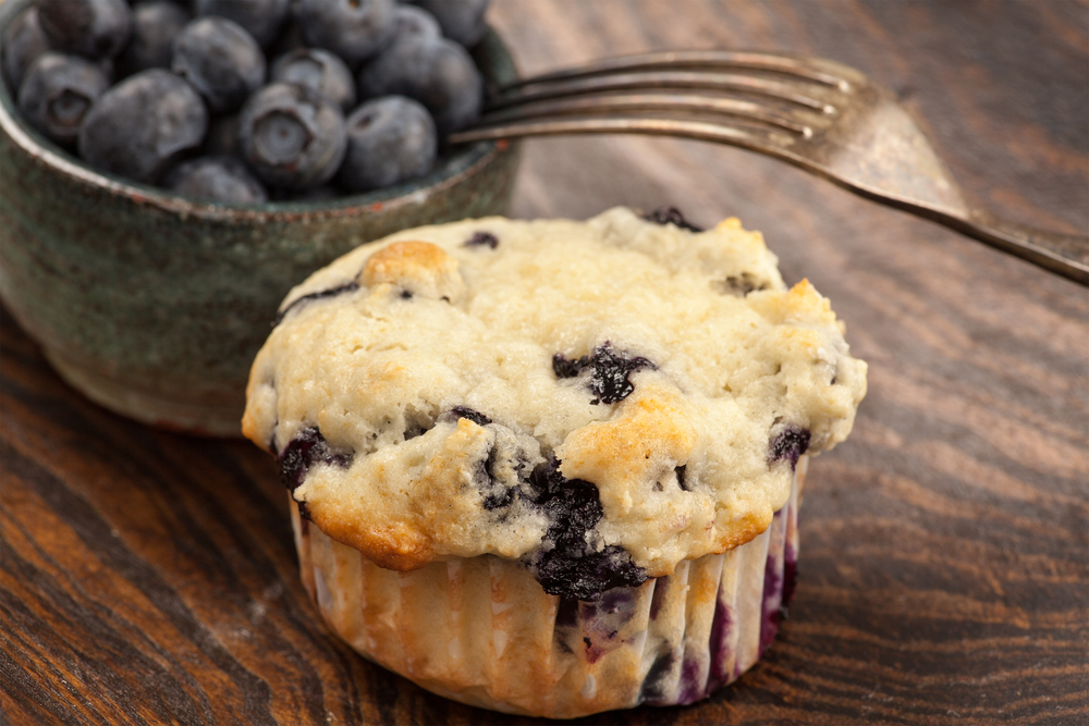 Muffins di mirtilli all'olio