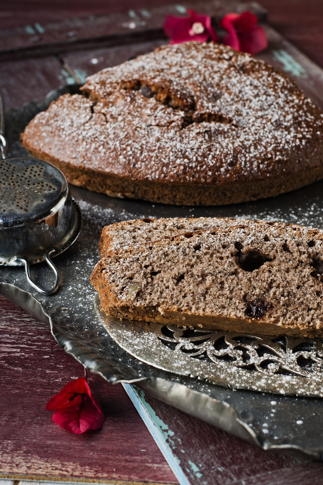 Torta di grano saraceno con marmellata di mirtilli