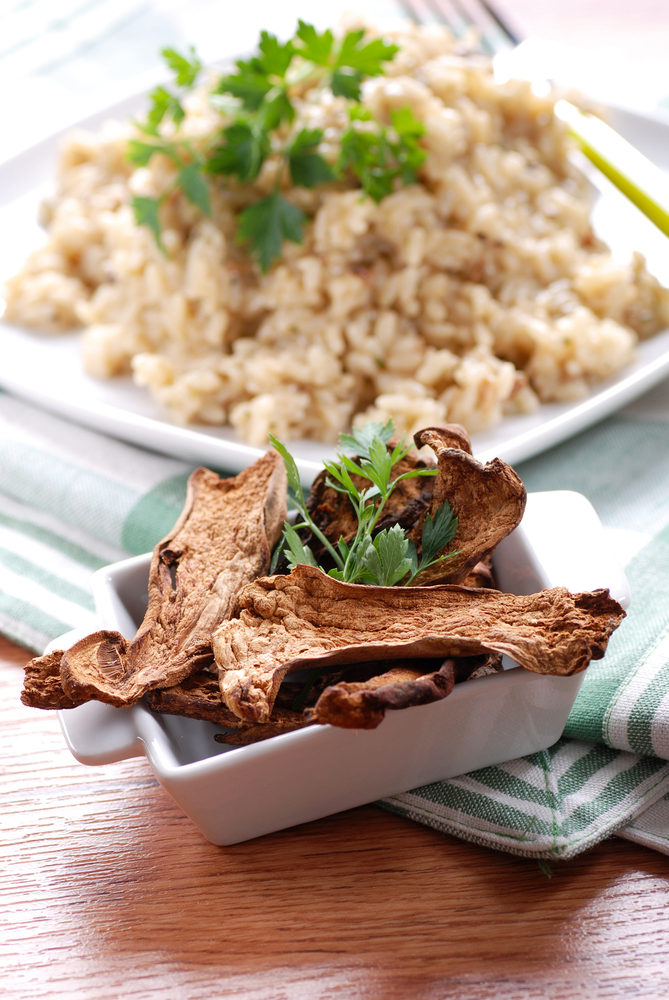 Risotto con funghi secchi porcini