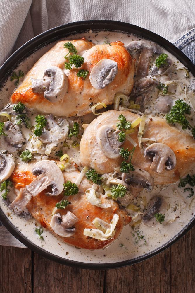 Petti di pollo con funghi