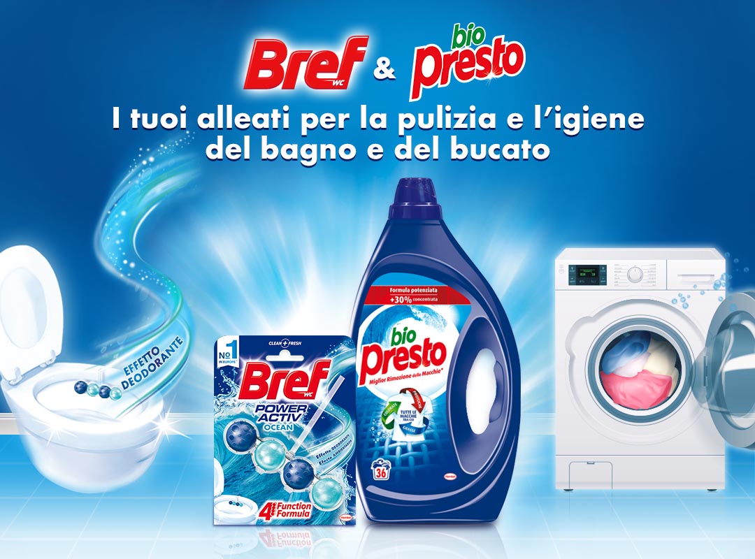 Bref e Bio Presto: i tuoi alleati per la pulizia e l’igiene del bagno e del bucato