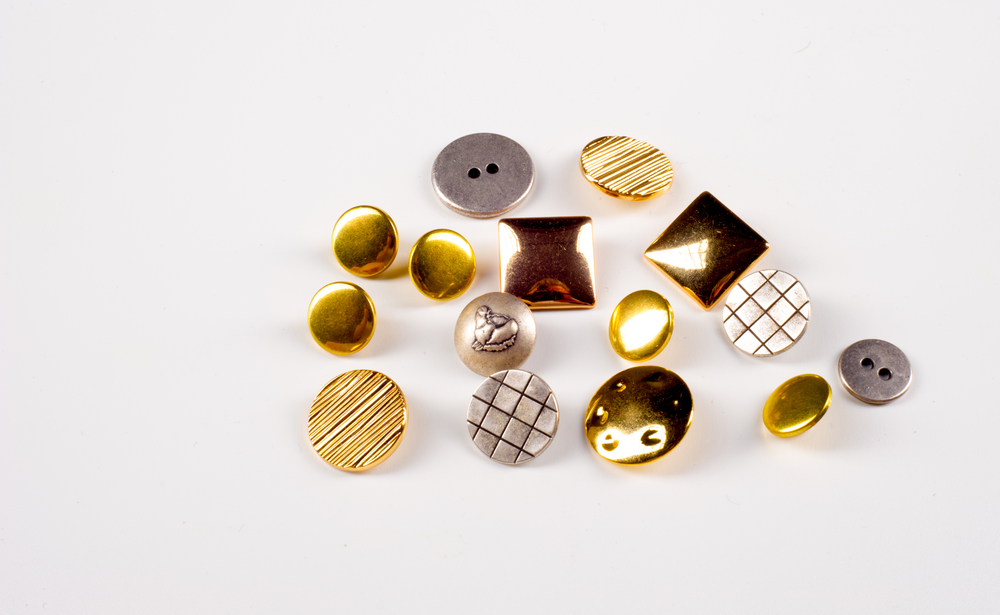 20 Bottoni Metallici A Gambo Tondi Oro 18mm - Per Cappotti, Giacche, Cucito Fai Da Te