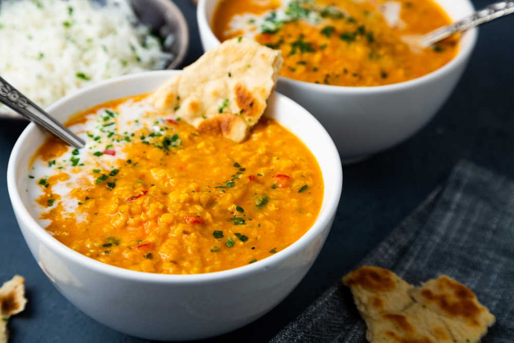 Zuppa veloce di lenticchie e curry